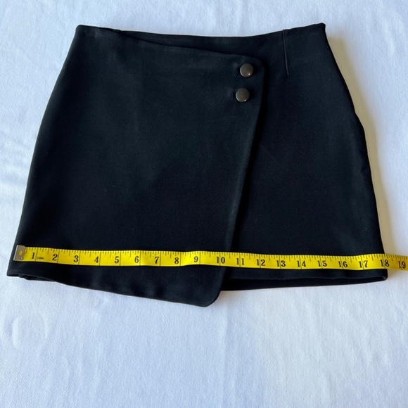 Sezane Karel asymmetrical black faux wrap wool blend skirt sz 38/6 - Picture 7 of 11